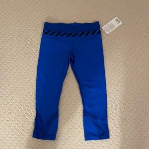 NWT lululemon run inspire mesh crop blue leggings 8